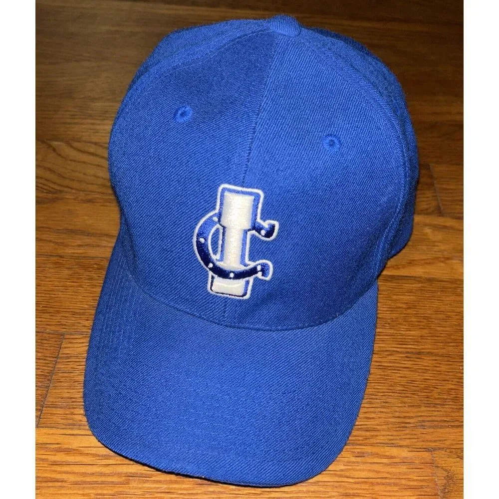 Y2K Indianapolis Colts IC Team Nike NFL Fitted Blue Cap Hat Size 7.5 100% Wool